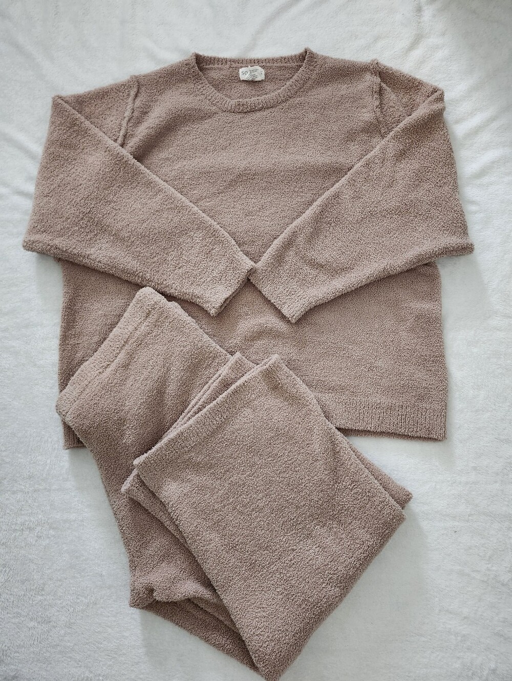 Softies Plush Knit Lounge Set 2X/3X Tan/Taupe Cozy Comfy Chic Hygge Lounge Core
